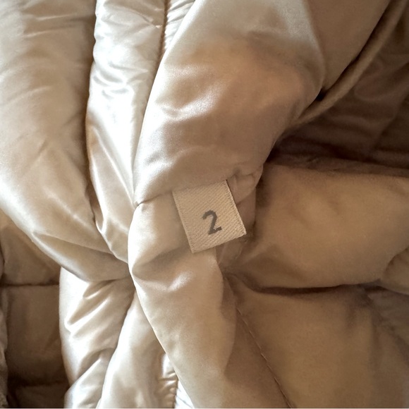 MONCLER BEIGE Barbel Long Down Puffer Jacket Attached Hood Size 2 (US Medium) - Picture 9 of 12